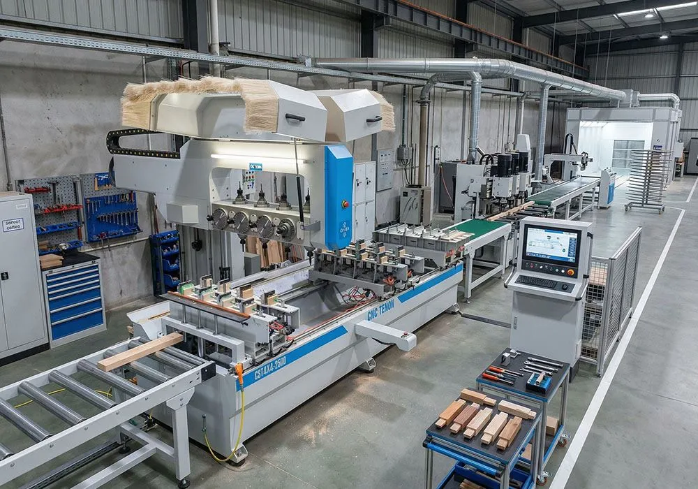 4-axis CNC machining center  - precision drilling and routing solid wood furniture components