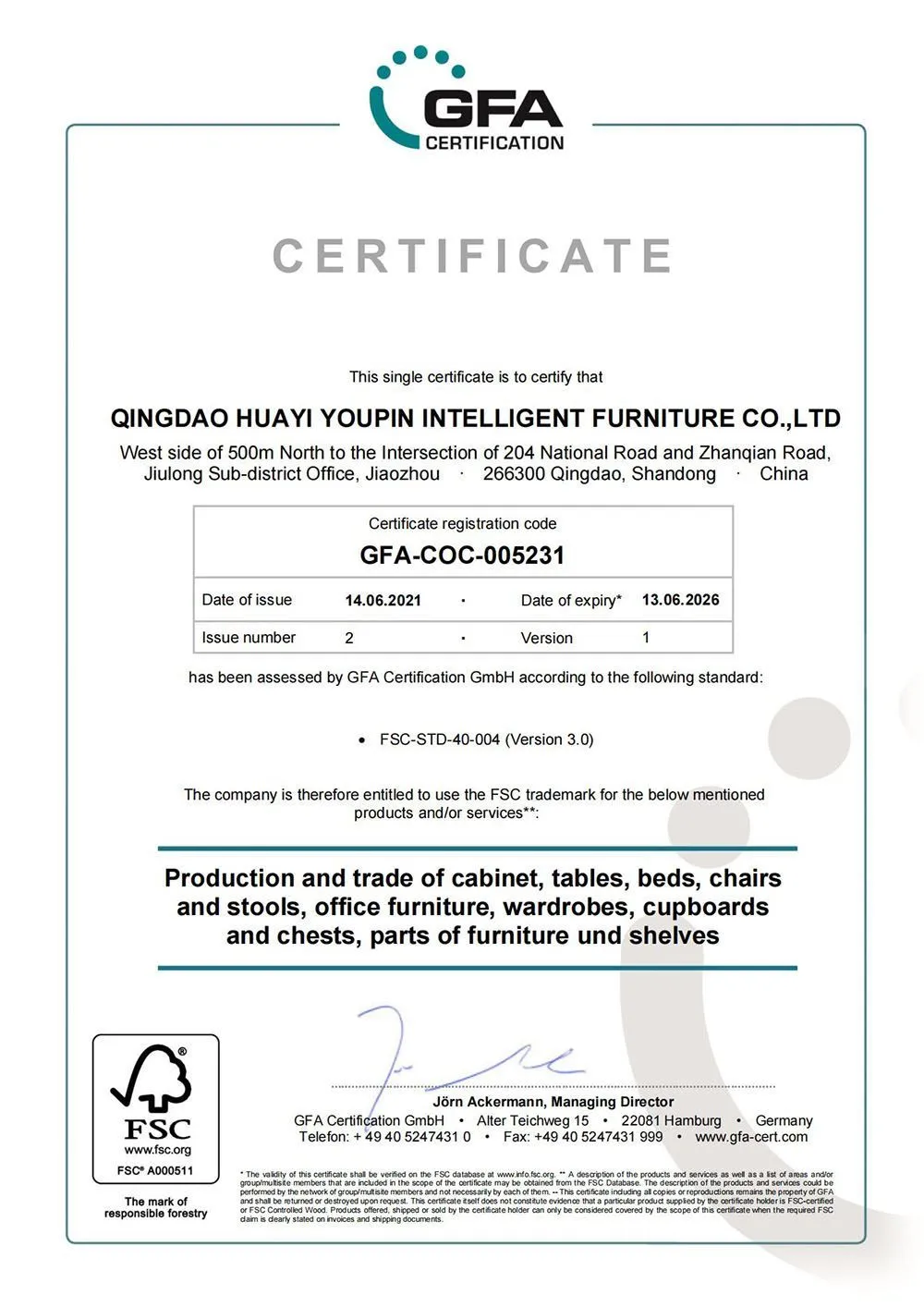 FSC Certificate