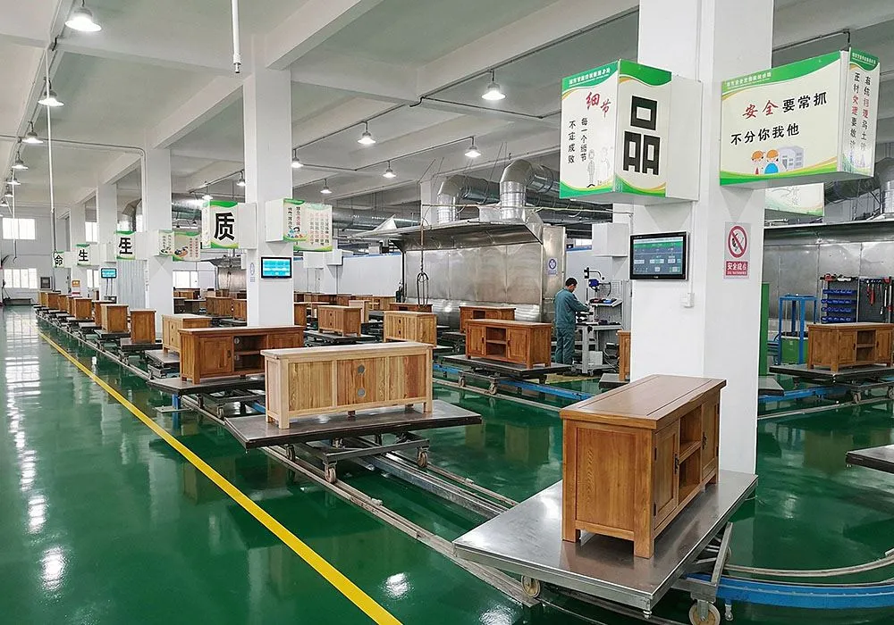 Furniture assembly line with quality control